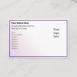 Tarjeta De Visita Light Peri Tint & Royal Purple Online Biz Logo
