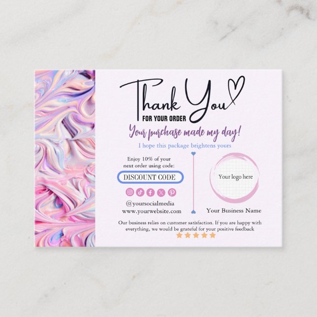 Tarjeta de visita Light Pink Blue (Anverso)