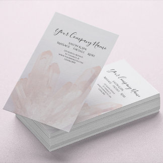 Tarjeta De Visita Light Rubor Pink Crystals Salon Spa