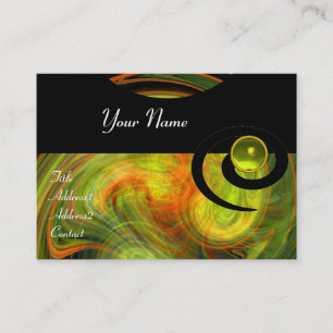Tarjeta De Visita LIGHT VORTEX TOPAZ naranja amarillo negro verde