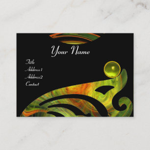 Tarjeta De Visita LIGHT VORTEX TOPAZ naranja amarillo negro verde