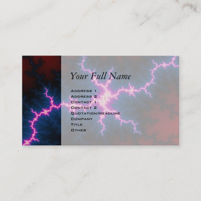 Tarjeta De Visita Lightcleave - arte del fractal (Anverso)