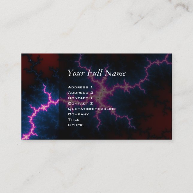 Tarjeta De Visita Lightcleave - Arte fractal (Anverso)