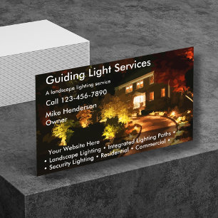 Tarjeta De Visita Lighting Landscaping Business Card