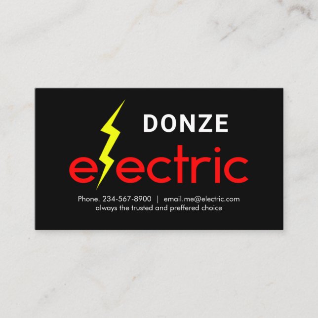 Tarjeta De Visita Lightning On Electric Service (Anverso)