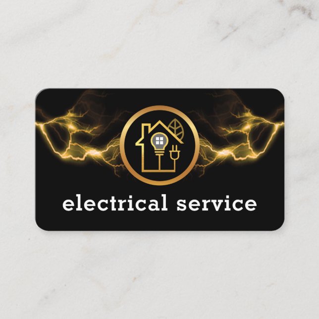 Tarjeta De Visita Lightning Powers Home Electrical Circuit (Anverso)