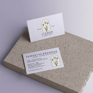 Tarjeta De Visita Lila Beige Flor Floristería Floral Femenina Diente