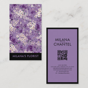 Tarjeta De Visita Lila Daisy Flor moderna Floristería
