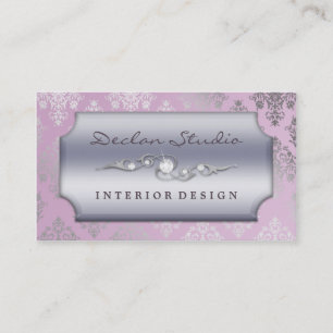 Tarjeta De Visita Lila que estralla la moda del damasco/el diseño