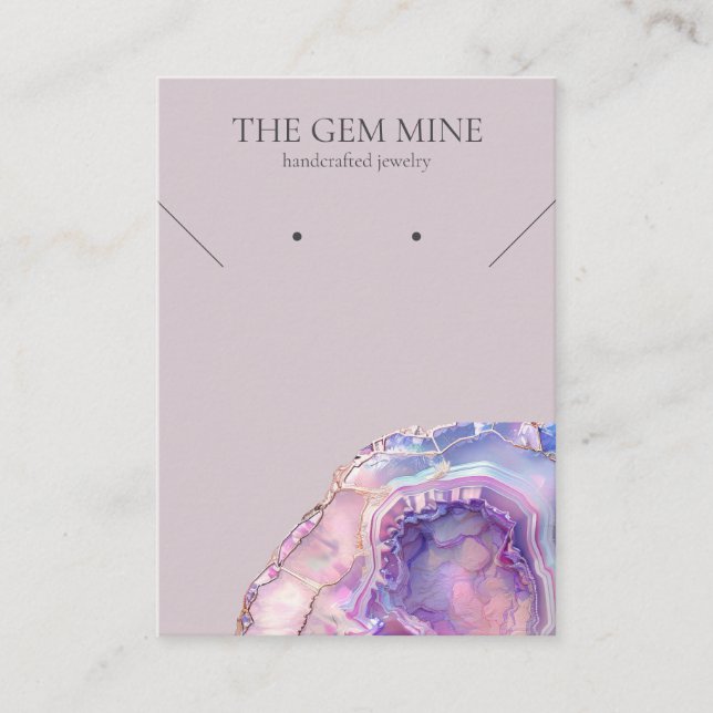 Tarjeta De Visita Lilac Agate Gemstone Jewelry Display Card (Anverso)