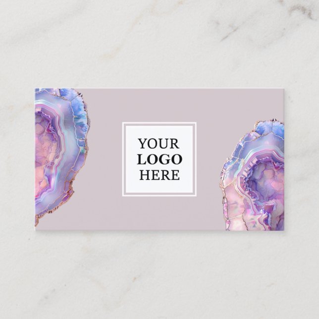 Tarjeta De Visita Lilac Agate Geode Business Card (Anverso)