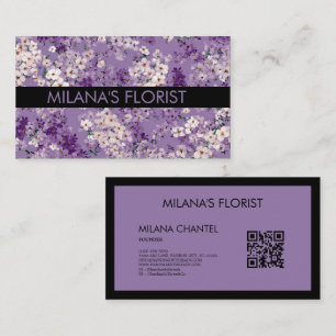 Tarjeta De Visita Lilac Daisy Flor moderna Floristería