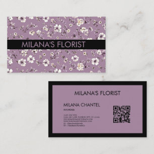 Tarjeta De Visita Lilac Daisy Flor moderna Floristería