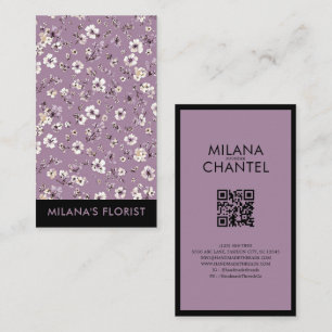 Tarjeta De Visita Lilac Daisy Flor moderna Floristería