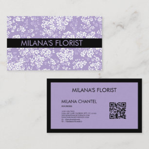 Tarjeta De Visita Lilac Daisy Flor moderna y trendy Floristería
