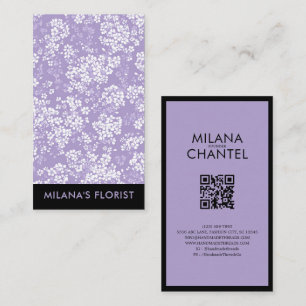 Tarjeta De Visita Lilac Daisy Flor moderna y trendy Floristería