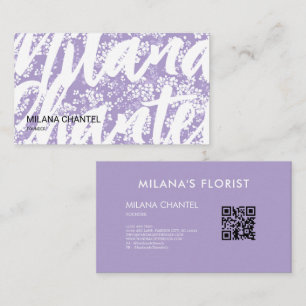 Tarjeta De Visita Lilac Daisy Flor moderna y trendy Floristería