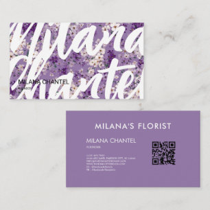 Tarjeta De Visita Lilac Daisy Flor moderna y trendy Floristería