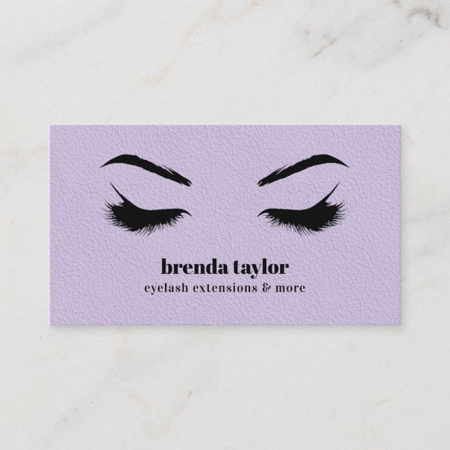 Tarjeta De Visita LILAC LEATHER moda Eyelash Browbar profesional (Anverso)