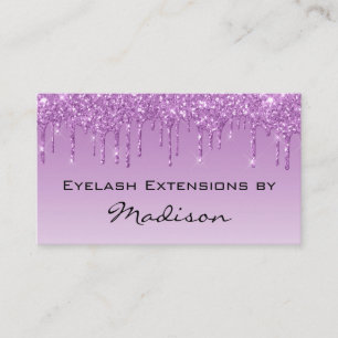 Tarjeta De Visita Lilac Lilac Perforaciones Purpurinas púrpura maqu