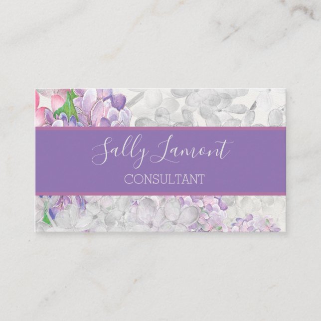 Tarjeta De Visita Lilac Loveliness Floral Business (Anverso)