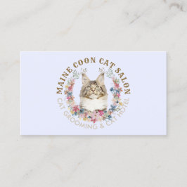 Tarjeta De Visita Lilac Maine Coon Cat Grooming Salon Mascota Spa