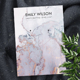 TARJETA DE VISITA LILAC MAUVE BLUE AGATE MARBLE EARRING PANPLAY