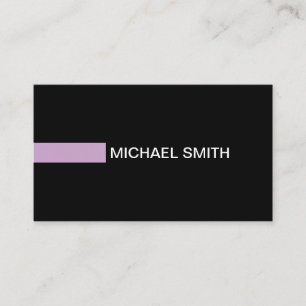 Tarjeta De Visita Lilac moderno elegante negro liso