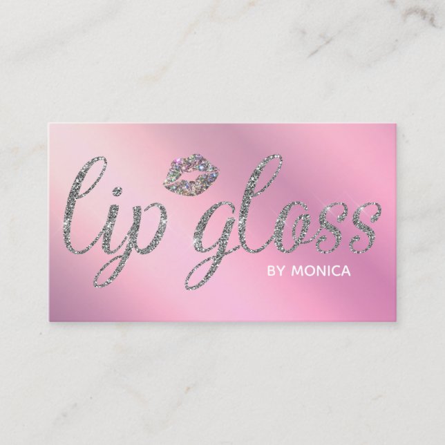 Tarjeta De Visita Lilac Purpurina Lip Gloss (Anverso)