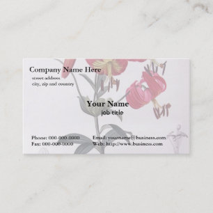 Tarjeta De Visita Lilium Superbum, Pierre Joseph Redouté