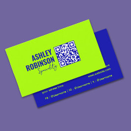 Tarjeta De Visita Lima eléctrica moderna de código QR Minimalista