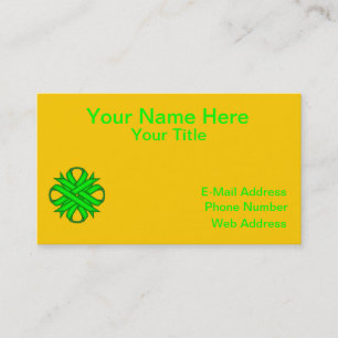 Tarjeta De Visita Lime Green Clover Ribbon por Kenneth Yoncich