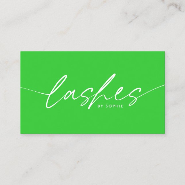 Tarjeta De Visita Lime Green Eyelash Extensiones De Lime (Anverso)