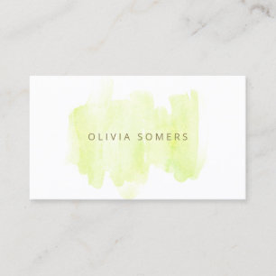 Tarjeta De Visita Lime Green Watercolor