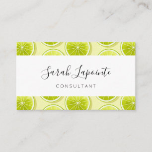 Tarjeta De Visita Lime Slices en amarillo claro
