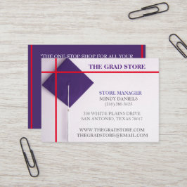 Tarjeta De Visita Límite de graduación rojo y púrpura del administra