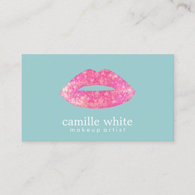 Tarjeta De Visita Límites de secuencia rosada caliente Salón de bell (Anverso)