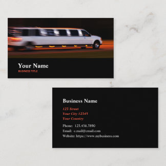 Tarjeta De Visita Limo Driver Limousine Chauffeur Car Driver
