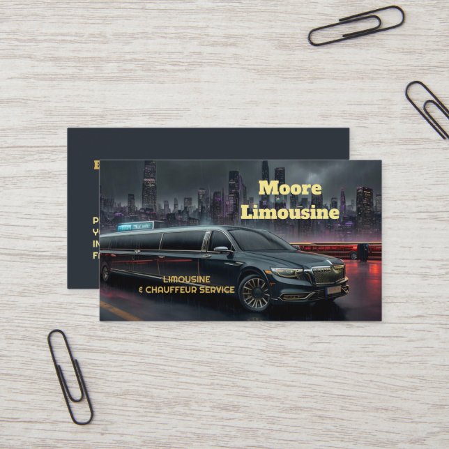 Tarjeta De Visita Limo Service (Anverso/Reverso In Situ)