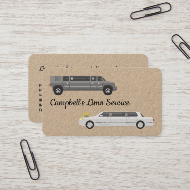 Tarjeta De Visita Limo Service Limousine (Anverso/Reverso In Situ)