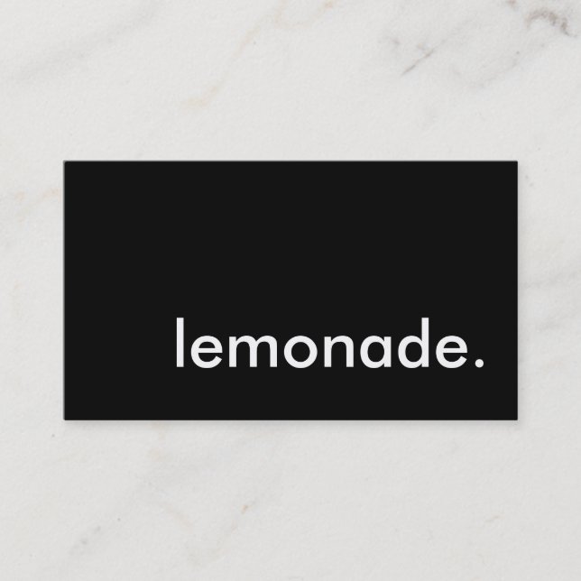 Tarjeta De Visita limonada. (Anverso)