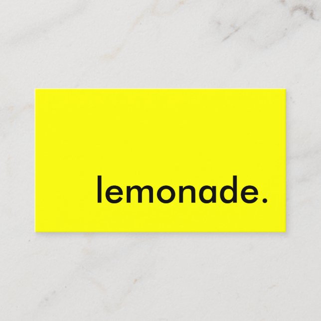 Tarjeta De Visita limonada. (Anverso)