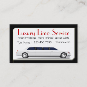Tarjeta De Visita Limousine de estiramiento blanco