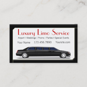 Tarjeta De Visita Limousine de estiramiento negro