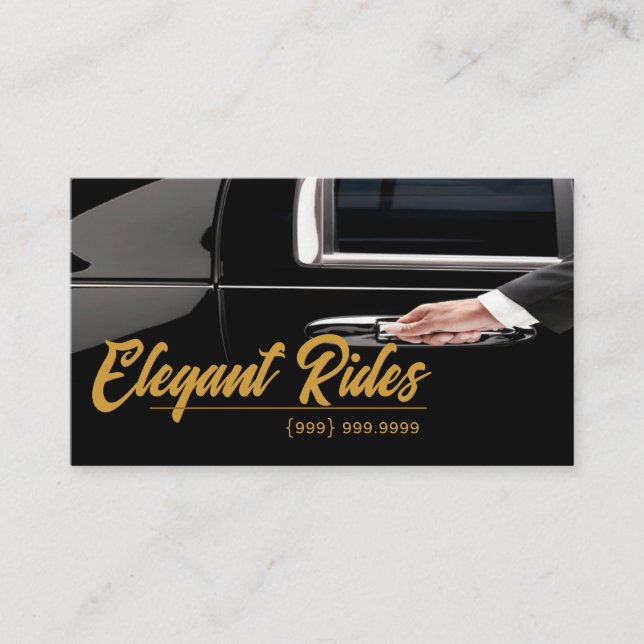 Tarjeta De Visita Limousines Car Services Driver Business Card (Anverso)