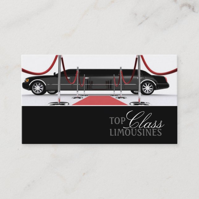 Tarjeta De Visita Limousines, Limo Services, Driver Business Card (Anverso)