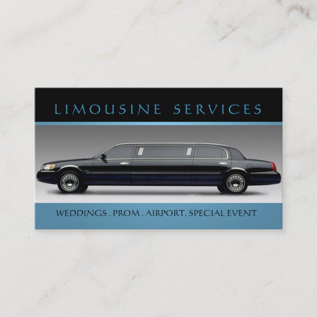 Tarjeta De Visita Limousines, Limo Services, Driver Business Card (Anverso)