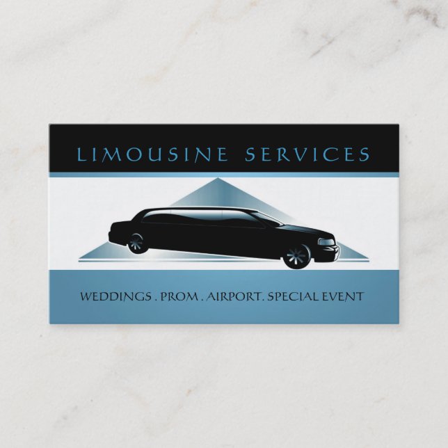 Tarjeta De Visita Limousines, Limo Services, Driver Business Card (Anverso)