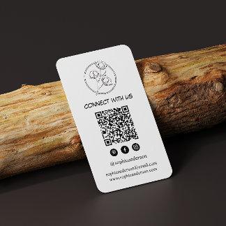 Tarjeta De Visita Limpia marca moderna con código QR