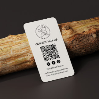 Tarjeta De Visita Limpia marca moderna con código QR